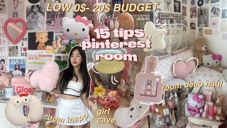 🎀 How to make your room AESTHETIC on a low budget ౨ৎ your PINTEREST ROOM ERA [upl. by Notneb833]