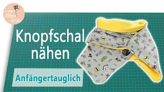 Wickelschal mit Knopf nähen Für Anfänger  ohne Schnittmuster [upl. by Kurth]