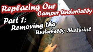 Replacing our Campers Underbelly  Part 1 Removing Underbelly Material  RV New Adventures [upl. by Weinrich321]