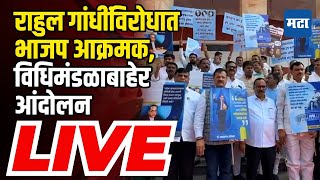 BJP Protest against Rahul Gandhi LIVE राहुल गांधींविरोधात विधिमंडळाबाहेर भाजपचे आंदोलन लाइव्ह [upl. by Graniah536]