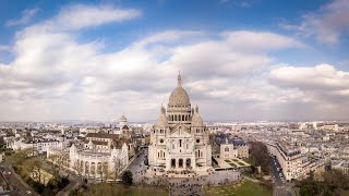 Sacre Coeur Basilica Paris drone 4k [upl. by Ayt272]