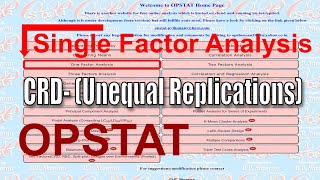 opstat data analysis how to do data analysis in opstat single factor data analysis in opstat crd [upl. by Lupee478]