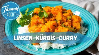 KürbisCurry Rezept mit roten Linsen  unglaublich lecker [upl. by Renwick]