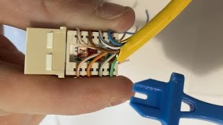 Ethernet Keystone Installation I RJ45 wall socket Wiring I io box punching [upl. by Hawkins]