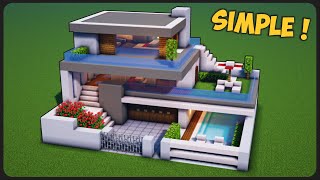 Cara Membuat Rumah Modern Simple 3 Lantai   Minecraft Modern Pt55 [upl. by Ninnetta123]