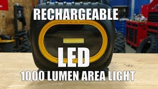 DEWALT DWHT81422 1000 Lumen Rechargeable LED Area Light Review [upl. by Mateya514]