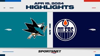 NHL Highlights  Sharks vs Oilers  April 15 2024 [upl. by Enitsirhk61]