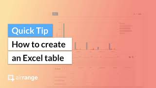 How to create an Excel table quick tips [upl. by Eltsyrk395]