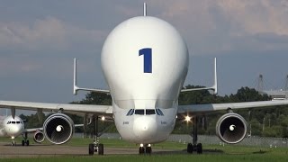 Close lineup and takeoff of Airbus A300600ST Beluga  Hamburg Airport [upl. by Feeney]