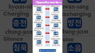 Korean Opposite Words Expand Your Vocabulary 현실환상🌏🦄 learnkorean [upl. by Aiseneg]