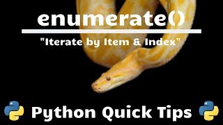 Python Enumerate Function  Python Quick Tips [upl. by Yanaton645]