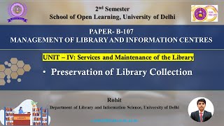 B107 Preservation of Library Collection by Mr Rohit [upl. by Oinotnaesoj]