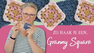 Een Granny Square haken zo simpel is het keepitsimplehaken [upl. by Lower63]