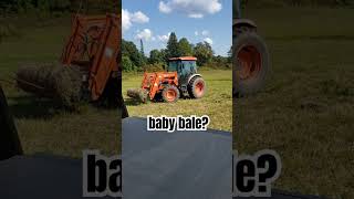 Helping a neighbor out tractor forks farming hay roundbales kioti summer babybale 9 vlog [upl. by Adnoryt497]