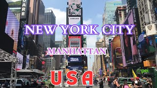 Manhattan Times Square New York City Downtown  USA 4K Dash Cam Tour Part 1  New York City USA [upl. by Adallard]