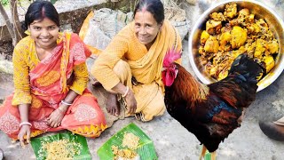 Tribal country style chicken cooking and eating by village Tribal womenvillage cooking and eating [upl. by Avehstab]