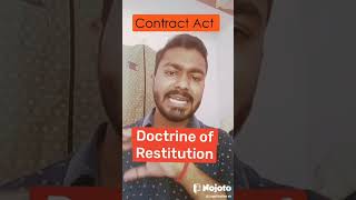 Doctrine of restitution in contract act ashishsir [upl. by Zerimar]