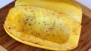 ROASTED SPAGHETTI SQUASH  how to roast spaghetti squash [upl. by Sauveur659]