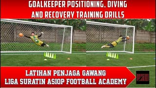 LATIHAN KIPER LIGA SURATIN U17 ASIOP  GOALKEEPER DIVING POSITIONING RECOVERY TRAINING DRILLS [upl. by Kariotta]