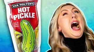 Irish People Try Giant Van Holtens Pickles [upl. by Entirb578]