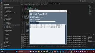 Python MQTT suscriber sending data to MongoDB  Smart Cold Link [upl. by Kiley89]