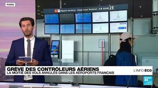 Grève des contrôleurs aériens  journée noire dans les aéroports français • FRANCE 24 [upl. by Kreis80]