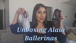 Unboxing Alaïa White Strass Lambskin and Fishnet Ballerinas [upl. by Xonnel]