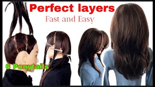 10🆕Long Layers Haircut  For curly Hair  Silky or Smooth Hair [upl. by Bahe]