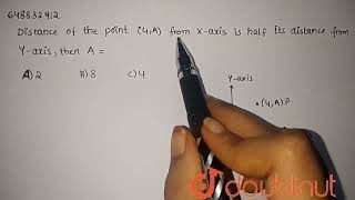 Distance of the point 4 A from Xaxis is half its distance from Yaxis then A  CLASS 10 [upl. by Alian384]