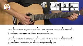 Zeigt her eure Füße Bewegungslied mit 3 Akkorden  Text für Gitarre [upl. by Ative]