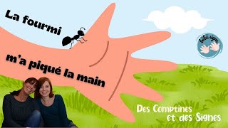 La fourmi ma piqué la main 🐜🤚🏻 DES COMPTINES ET DES SIGNES 🐜 Comptine signée 🐜 Signes avec bébé [upl. by Ahseekan]