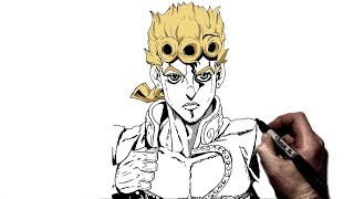 How to Draw Giorno Giovanna  Step by Step  JoJos bizarre Adventure [upl. by Eidnyl]