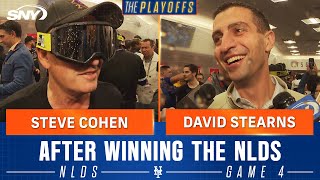 Steve Cohen and David Stearns celebrate and react to Mets advancing to NLCS  SNY [upl. by Ynafit840]