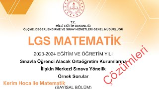 MEB LGS ÖRNEK SORULAR  MATEMATİK ÇÖZÜMLERİ  2024 [upl. by Eleynad]