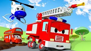 Sticky Mud  The Car Patrol Fire Truck and Police Car in Car City  Cartoon Car for children [upl. by Puiia]