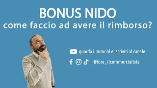 Bonus nido come faccio ad avere il rimborso Ecco il tutorial [upl. by Jariv82]