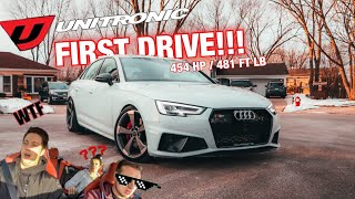 454 HP Unitronic Stage 1 Audi B9 S4 First Drive  Launch Control and Review [upl. by Bluma]