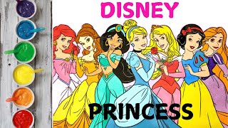 Disney Princess Colouring Pages  Cinderella Bella Jasmine Aurora Rapunzel disney princess [upl. by Melina]