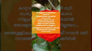 😍മഴത്തുള്ളികൾ പൊഴിഞ്ഞീടുമീ🎶 lyrical video malayalam nostalgic songs shorts [upl. by Inafit461]