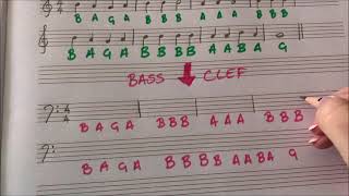 Transposing From Treble Clef to Bass Clef [upl. by Kruger]