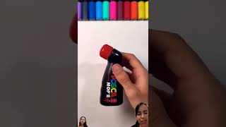 The RED Mopr✨❤️artsupplies art markers posca drawing painting shorts colors [upl. by Bogart]