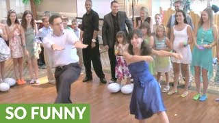 Father amp daughter perform choreographed dance at bat mitzvah [upl. by Berner]