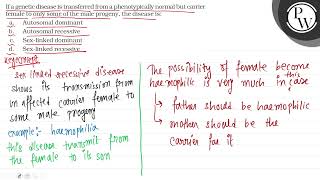 If a genetic disease is transferred from a phenotypically normal bu [upl. by Runstadler]