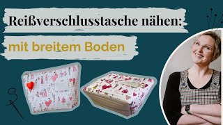 ReissverschlussTasche mit Boden nähen  kostenloses Schnittmuster [upl. by Ettenuj]