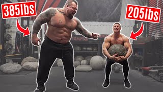 BODYBUILDER TRIES STRONGMAN  ft Eddie Hall [upl. by Ailahk]