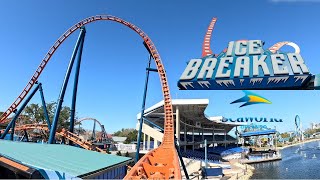 Ice Breaker 4k Front Row Pov  Seaworld Orlando [upl. by Dranek]