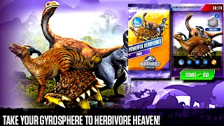 HOW TO WIN NEW GYROSPHERE POWERFUL HERBIVORE TOUR STRATEGY  Jurassic World The Game [upl. by Jaquelyn]