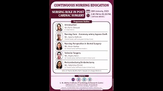 NURSING ROLE IN POST CARDIAC SURGERY  CNE  UNMICRC [upl. by Aridan]