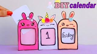 How to make a cute desk calendar  diy calendar  paper Mini calendar paper crafts for school  DIY [upl. by Avah]