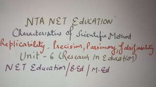 characteristics of scientific methodreplicabilityprecisionparsimonyfalsifiabilityNETbedmed [upl. by Bannerman]